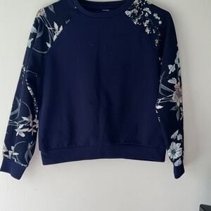 Floral Navy Sweatshirt